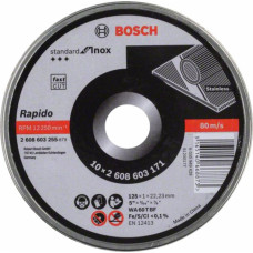 Bosch Griešanas disks metālam Bosch Standard for INOX WA 60 T BF 125x22.23 mm, 10 gab. - gab