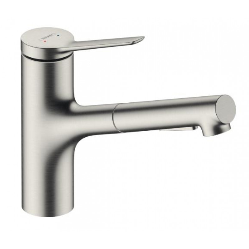 Hansgrohe virtuves izlietnes maisītājs ar izvelkamu dušu Zesis M33-150 2jet, stainless steel finish + sBox