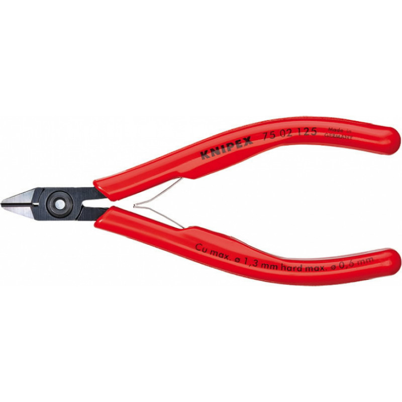 Knipex Elektroniķu asknaibles ar atsperi 125 D1.3mm, Knipex