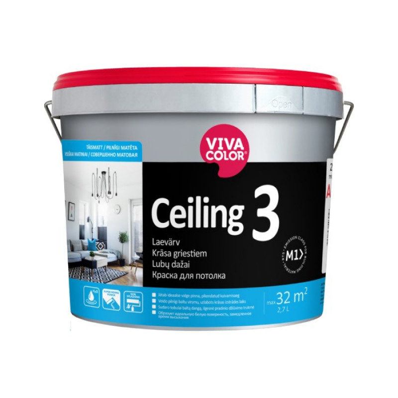 Vivacolor Ceiling 3 AP Griestu krāsa, pilnīgi matēta 2.7L