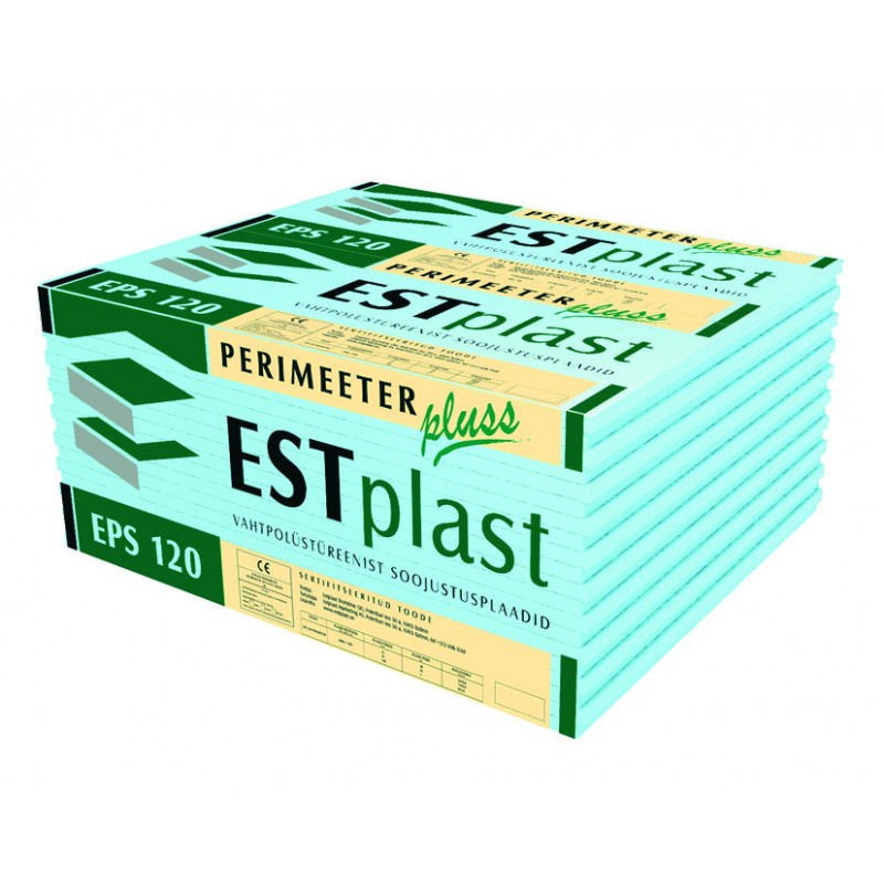 Estplast Perimeeter Plus EPS120 putuplasts plāksnēs ar spundi 50x1000x1200mm, 1.2m2