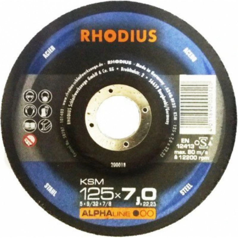 Rhodius slīpēšanas disks metālam, 125x7.0x22.2