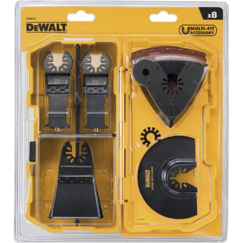 Dewalt Multi-instrumenta asmeņu komplekts + smilšpapīrs (8gab)