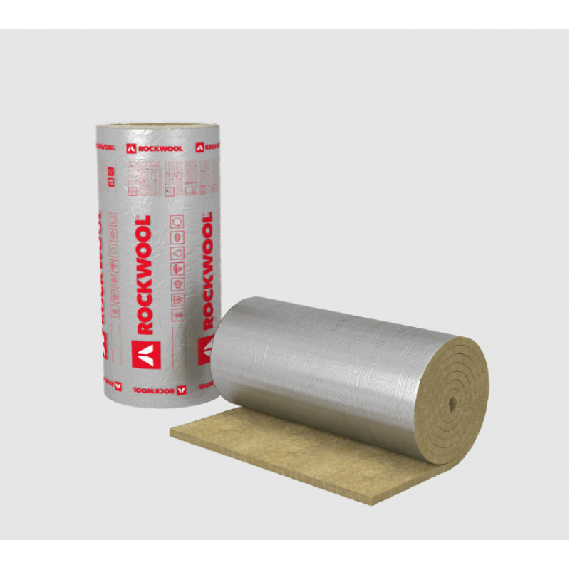 Rockwool Klimamat  (Alu Lamella Mat) Vertikāli orientētas šķiedras akmens vates ruļpaklājs 50x1000x5000mm, iepak. 5.0m2