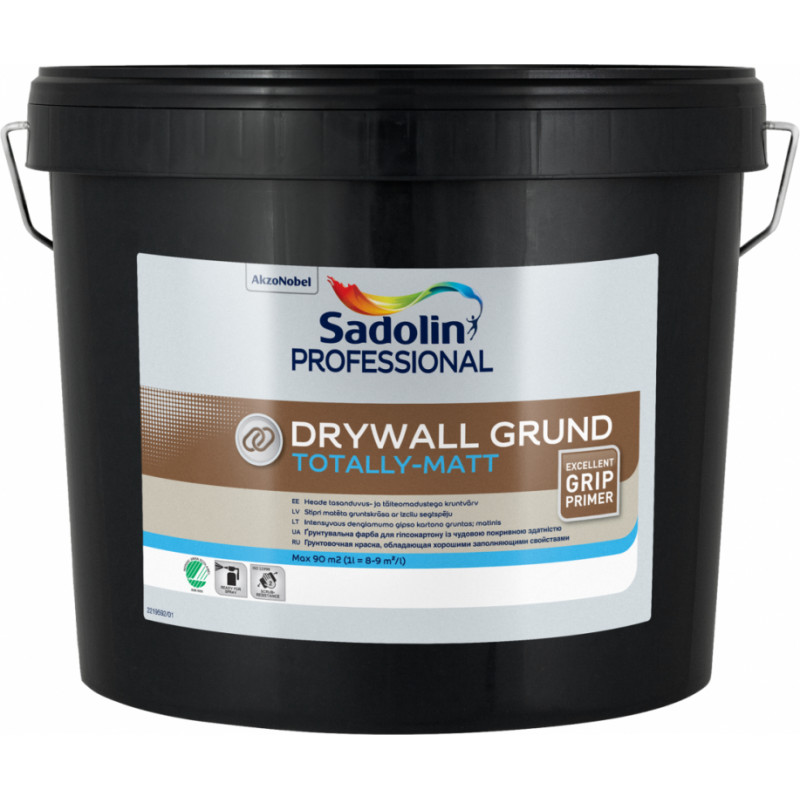 Sadolin Professional Drywall Grund Dziļi matēta gruntskrāsa BW 10L