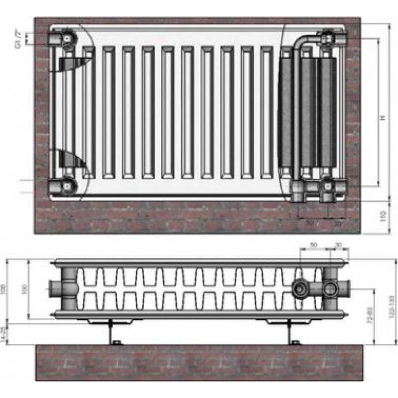 Radiators 22x200x1600 VCO Termolux