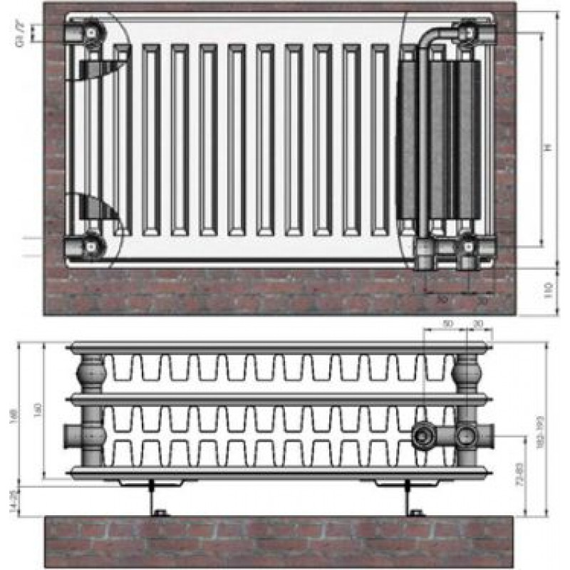 Radiators 33x500x1000 VCO Termolux