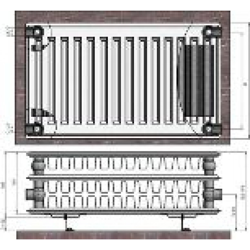 Radiators 33x900x700 sānu piesl. Termolux