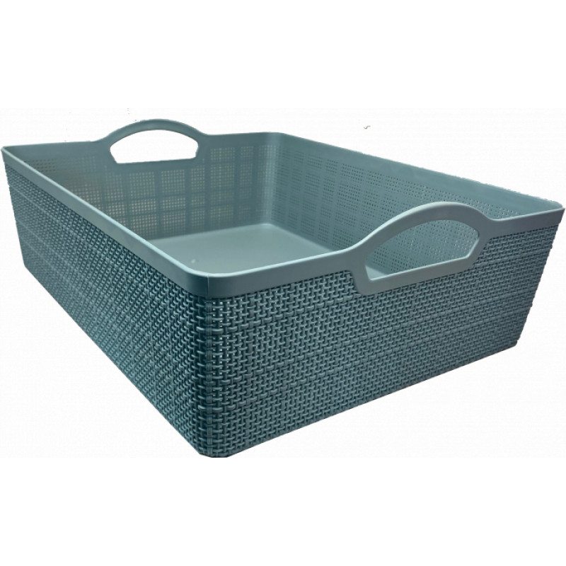 Besk Grozs plastmasas 34x28x12cm ar rokturiem, zils