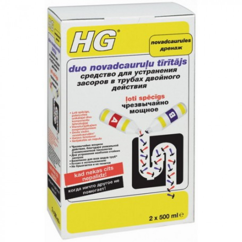 Hg International HG duo novadcauruļu tīrītājs