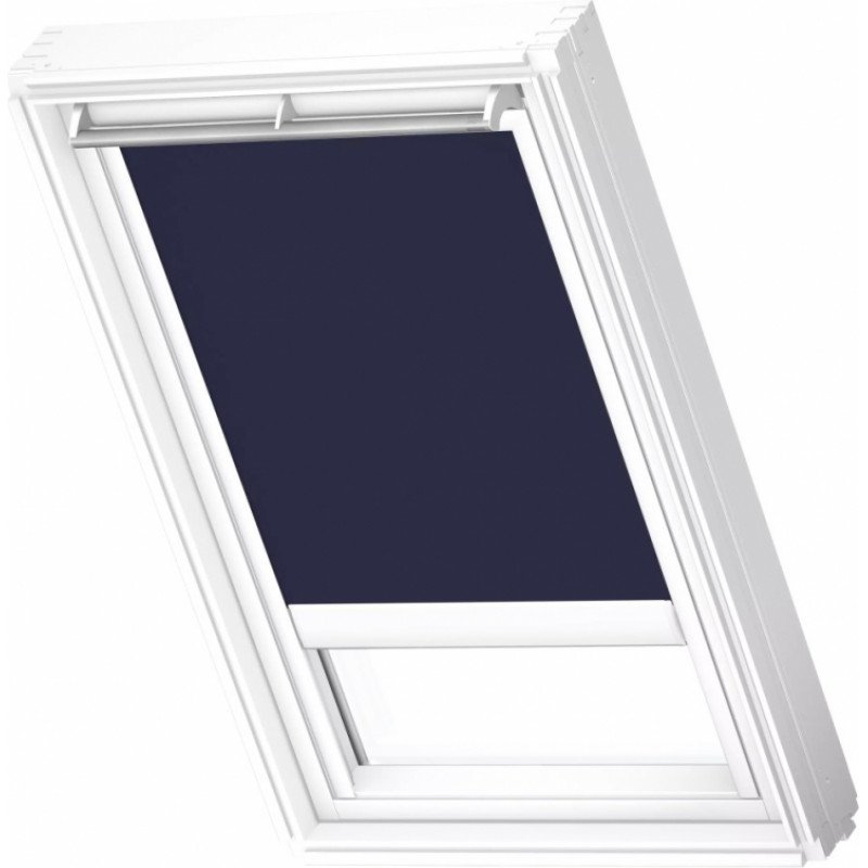 Velux DML Gaismu necaurlaidīgas jumta logu žalūzijas ar elektrisko vadību, ar baltām sliedēm, MK04, 78x98cm, tumši zilas