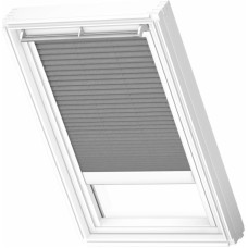 Velux FSL Plisētas jumta logu žalūzijas ar solāro vadību, ar baltām sliedēm, MK08, 78x140cm, pelēkas