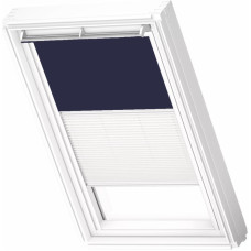 Velux DFD Duo Gaismu necaurlaidīgas jumta logu žalūzijas ar rokas vadību, ar baltām sliedēm, MK06, 78x118cm, tumši zilas