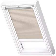 Velux FSL Plisētas jumta logu žalūzijas ar solāro vadību, ar baltām sliedēm, MK04, 78x98cm, bēšas