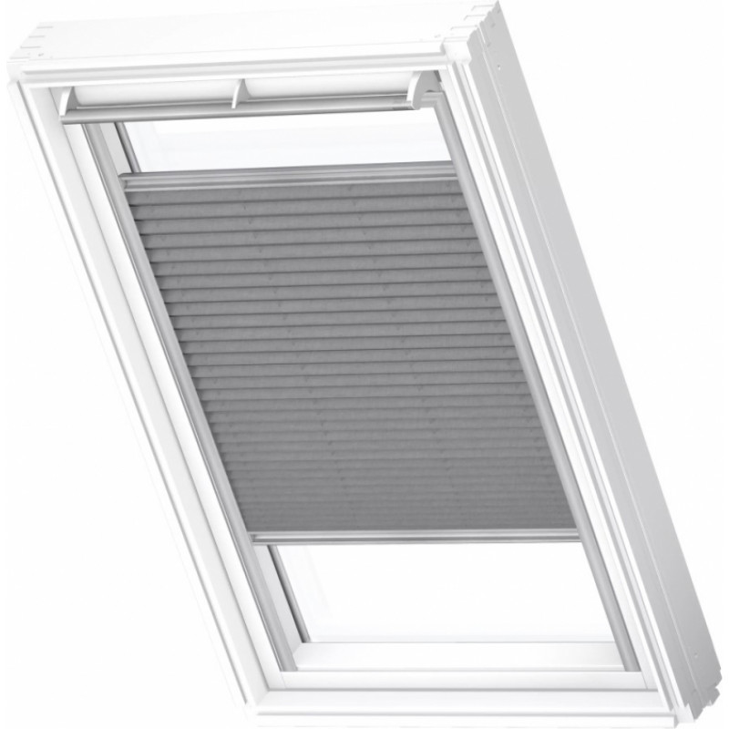 Velux FHL Plisētas jumta logu žalūzijas ar rokas vadību, ar alumīnija sliedēm, MK08, 78x140cm, pelēkas