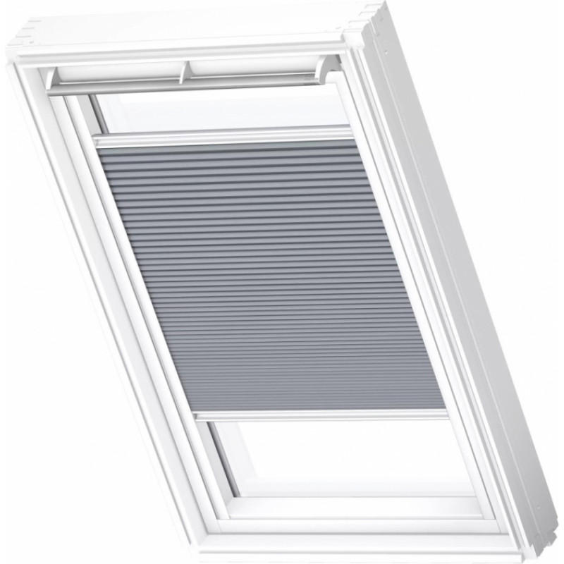 Velux FHC Energoefektīvās gaismu necaurlaidīgās žalūzijas ar rokas vadību, ar baltām sliedēm, PK08, 94x140cm, pelēkas