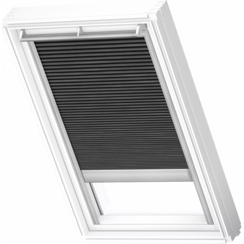 Velux FSC Energoefektīvās gaismu necaurlaidīgās žalūzijas ar solāro vadību, ar alumīnija sliedēm, PK08, 94x140cm, melnas