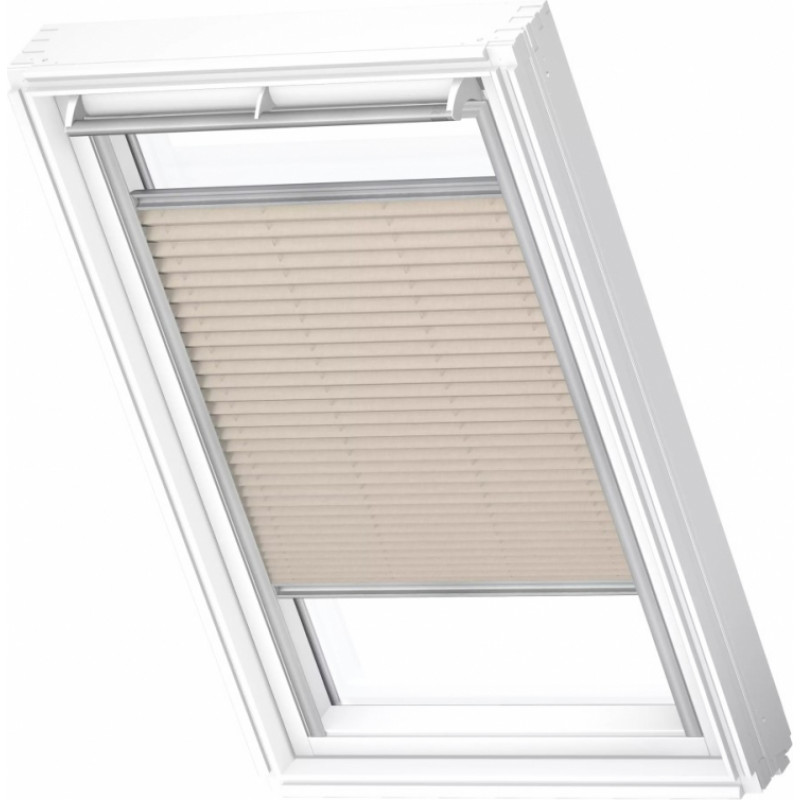 Velux FHL Plisētas jumta logu žalūzijas ar rokas vadību, ar alumīnija sliedēm, MK04, 78x98cm, bēšas