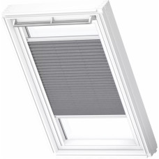 Velux FHL Plisētas jumta logu žalūzijas ar rokas vadību, ar baltām sliedēm, MK06, 78x118cm, pelēkas