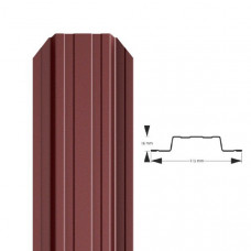 Profilēta metāla žoga štaketas STANDARD PMx2 RAL8017 (Matēts brūns) / m