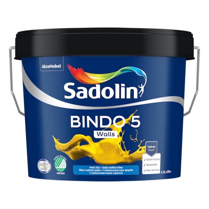 Sadolin Krāsa Sadolin BINDO 5 BC (Tonējamā krāsa) 2.33 L - gab