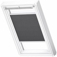 Velux FHL Plisētas jumta logu žalūzijas ar rokas vadību, ar baltām sliedēm, FK06, 66x118cm, grafīta