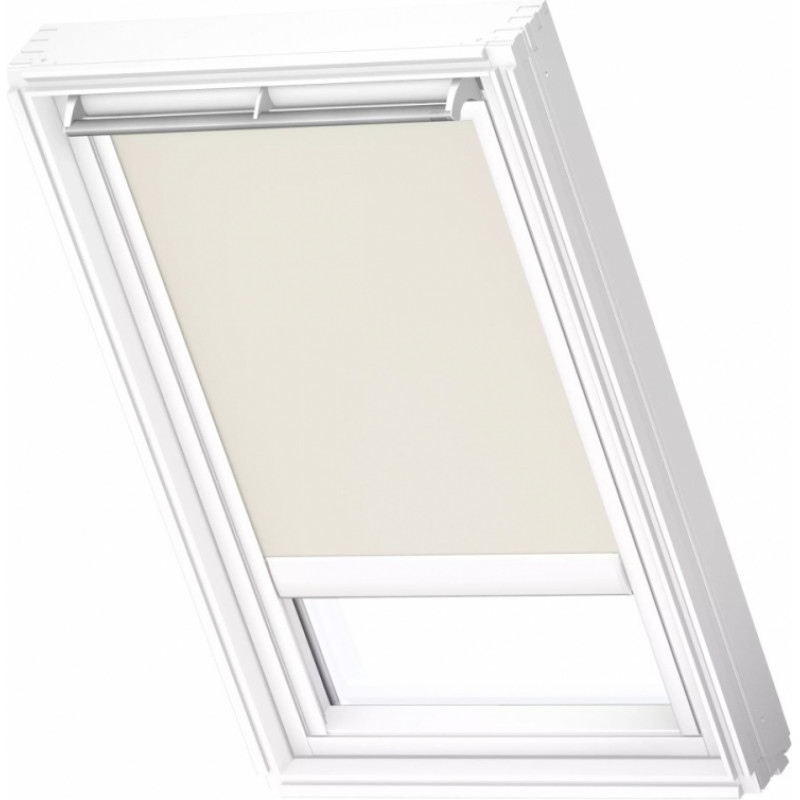 Velux DSL Gaismu necaurlaidīgas jumta logu žalūzijas ar solāro vadību, ar baltām sliedēm, MK06, 78x118cm, bēšas