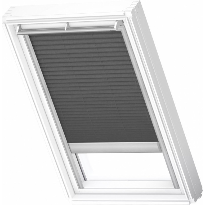 Velux FSL Plisētas jumta logu žalūzijas ar solāro vadību, ar alumīnija sliedēm, MK06, 78x118cm, grafīta