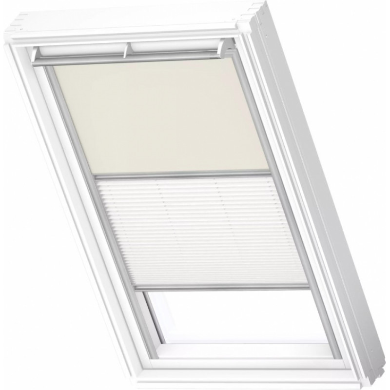 Velux DFD Duo Gaismu necaurlaidīgas jumta logu žalūzijas ar rokas vadību, ar alumīnija sliedēm, MK04, 78x98cm, bēšas