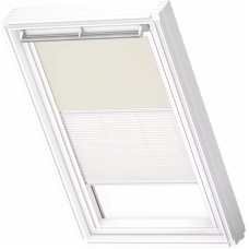 Velux DFD Duo Gaismu necaurlaidīgas jumta logu žalūzijas ar rokas vadību, ar baltām sliedēm, FK06, 66x118cm, bēšas