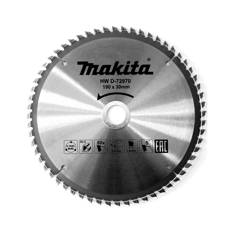 Makita Accessories Zāģripa alumīnijam MAKITA 190x30/20x2,2 60T 5°