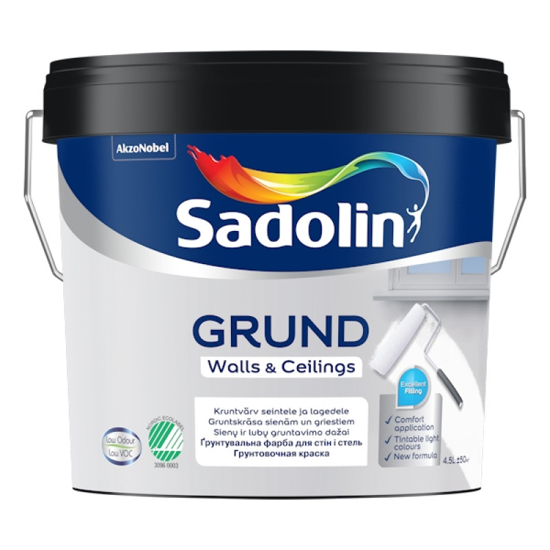 Sadolin Gruntskrāsa Sadolin GRUND 4.5L - gab