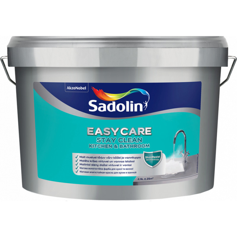 Sadolin Krāsa Sadolin Easycare Kitchen and Bathroom BC (Tonējamā krāsa) 2.33L - gab