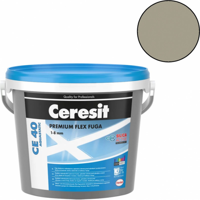 Ceresit CE 40 Elastīgs flīžu šuvotājs, cementa pelēks (12), 2kg