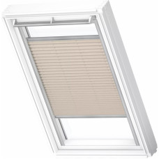 Velux FHL Plisētas jumta logu žalūzijas ar rokas vadību, ar alumīnija sliedēm, PK06, 94x118cm, bēšas