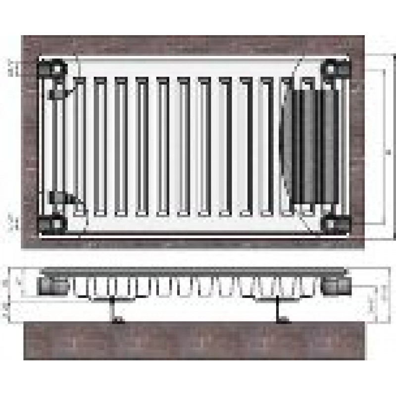 Radiators 11x600x700 sānu piesl. Termolux