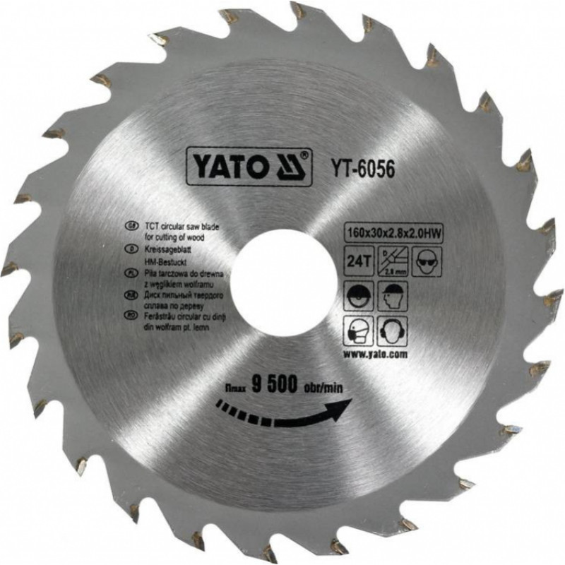 Yato Zāģripa kokam 160x30mm 24T TCT YT-6056 YATO