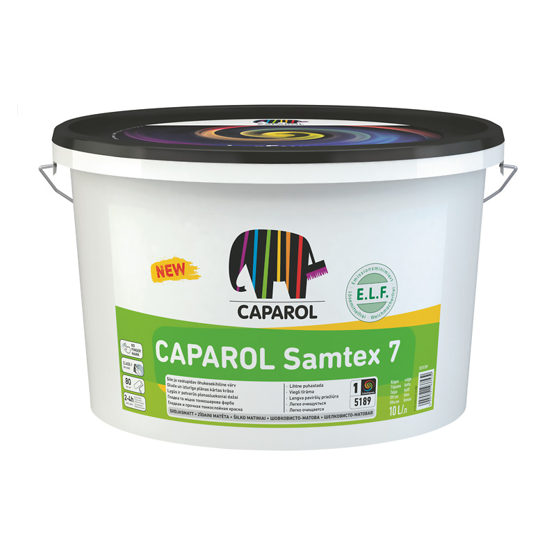 Caparol Krāsa Caparol Samtex 7 NEW Zīdaini matēta B1-Bāze 5L - gab