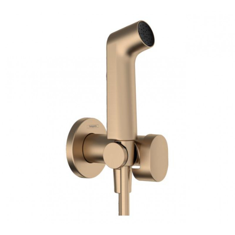 Hansgrohe rokas dušas Bidette 1jet S EcoSmart+ virsapmetuma daļa, ar vadu 1250 mm un turētāju, brushed bronze