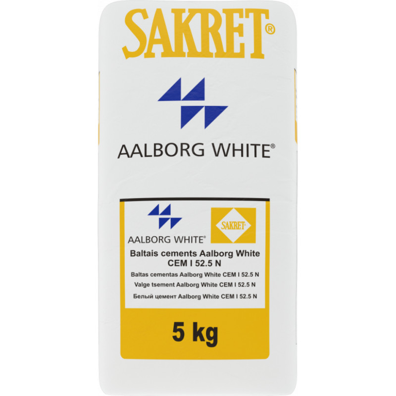 Sakret Baltais cements SAKRET AALBORG WHITE CEM I 52,5 R 5KG - gab