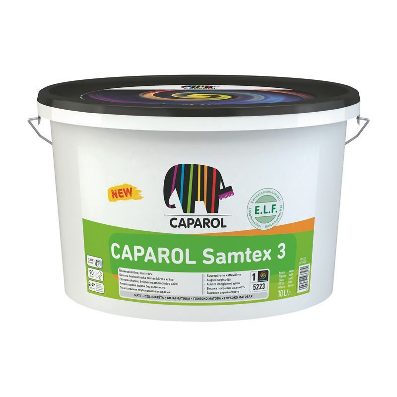 Caparol Krāsa Caparol Samtex 3 NEW Dziļi matēta B1-Bāze 10L - gab