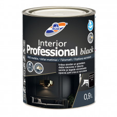 Rilak Krāsa sienām un griestiem RILAK INTERIOR PROFESSIONAL BLACK Matēta Melna 0.9L - gab