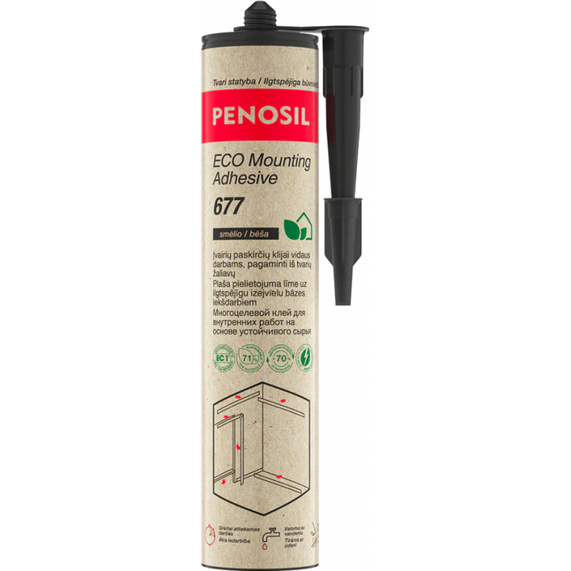 Penosil Montāžas līme PENOSIL ECO 677, 290ml, bēšs - gab