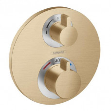 Hansgrohe iebūvējamā termostata Ecostat S virsapmetuma daļa, ar 2 izejām, brushed bronze