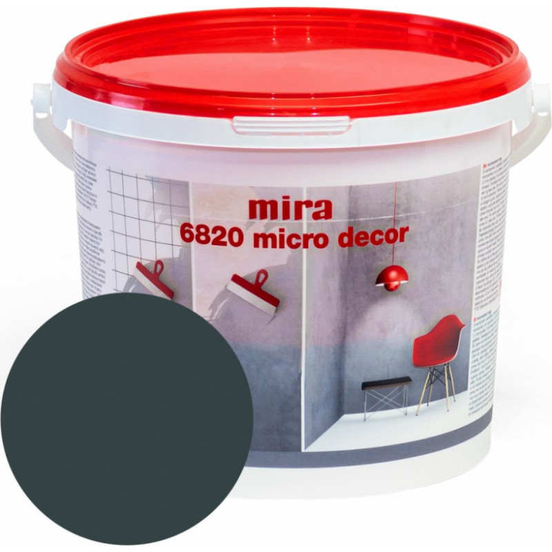 Mira 6820 Micro decor Sienu mikrocememta dekoratīvā špaktele, antracīta, 3kg