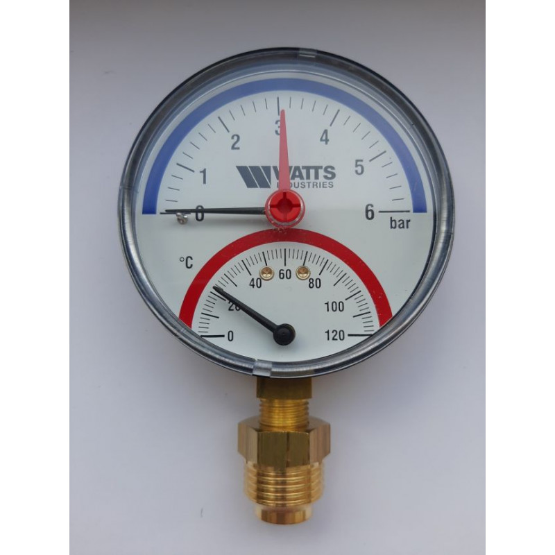 Termomanometrs TIRM-80; 0-6bar/120*C; R1/2''; D80m