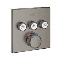 Grohe iebūvējamā dušas termostata SmartControl virsapmetuma daļa, ar 3 izejām, brushed hard graphite