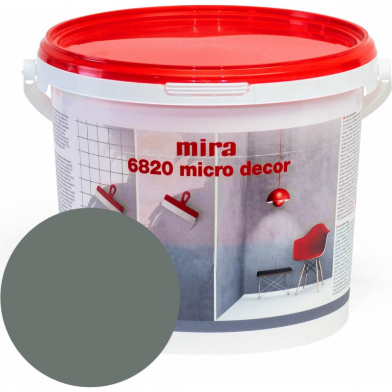 Mira 6820 Micro decor Sienu mikrocememta dekoratīvā špaktele, pelēka, 3kg