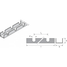 Uponor Fix skavu sliedes U-profils 14mm c/c50mm 2,5m - gab.