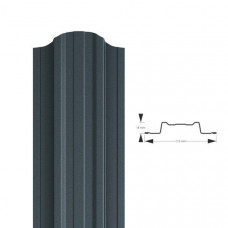 Profilēta metāla žoga štaketas EMKA PMx2 RAL7016 (matēts antracīta pelēks) / m
